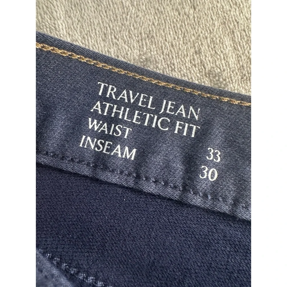 Banana Republic Travel Jean‎ Mens 33x30 Blue Heather Athletic Fit Commuter Pants